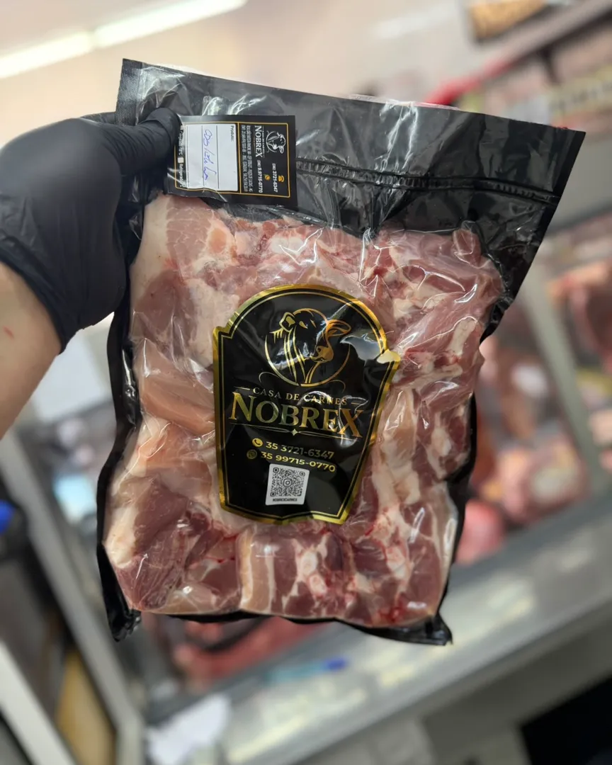 Carne moída em embalagem personalizada com fecho zip